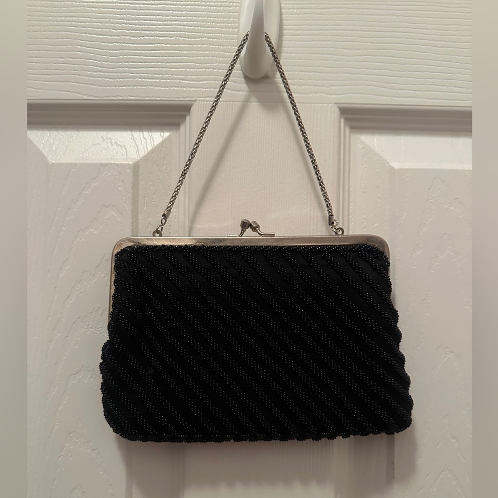 Vintage Beaded La Regale Black Evening Bag